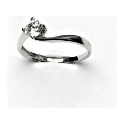 Čištín zlatý bílé zlato čiré zirkony prstýnek ze zlata VR 282