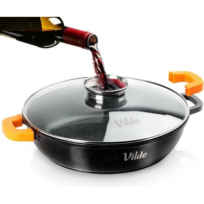 Vilde PLOCHÁ ŽULOVÁ PÁNEV 4,7 L 32 CM S VÍČKEM S AROMATIZÁTOREM TERRUNA 199109