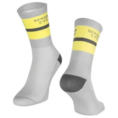 Force ponožky STRIPE dlhé sivé žlté