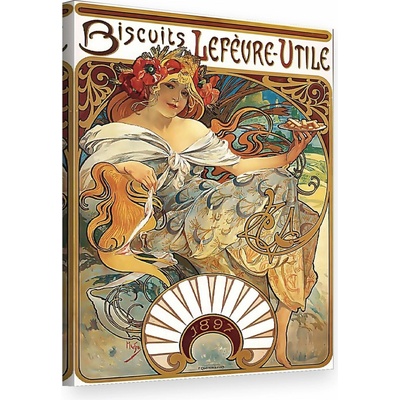 Obraz na plátne BISCUITS LEFEVRE-UTILE – Alfons Mucha - 70x50 cm