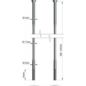 drôt Remerx 2-1,7-2 x 293 mm priamy