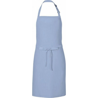 Link Kitchen Wear Univerzální keprová zástěra s laclem a nastavitelným páskem u krku modrá světlá 72 x 85 cm X986