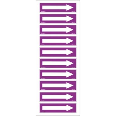 DUKO POTRUBÍ PRO KYSELINY A ZÁSADY symbol vpravo Formát: arch 10 ks - 26 x 100 mm
