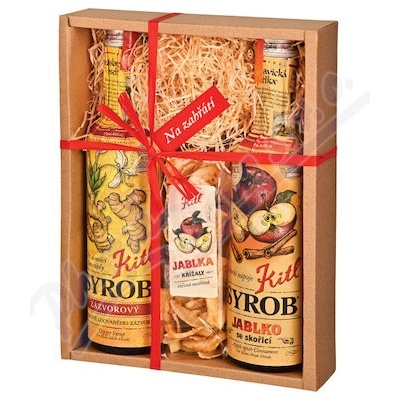 Kitl Syrob Zázvorový sirup a Syrob Jablko 2 x 0,5 l + sušené jablčné krúžky v BIO kvalite 50 g