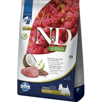 N&D Quinoa Senior Mini Grain Free jahňacie, zelené jablko & kokos 5 kg