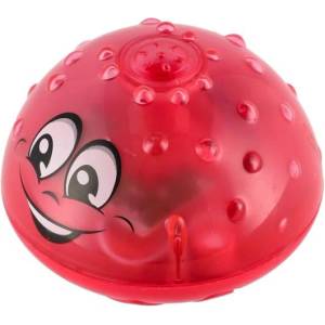Teddies Водна играчка Фонтан пръскаща пластмасова червена на батерии със светлина (00861343)