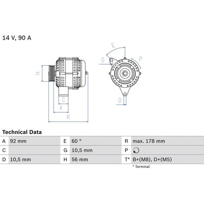 Alternátor BOSCH 0 986 039 750