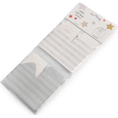 Dárková mini krabička s visačkou - stříbrná (4 ks)