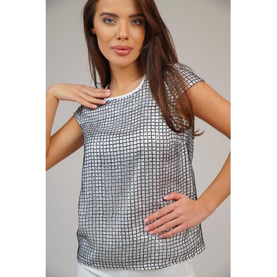 Radek's Collection Дамска блуза с къс ръкав със ситни пайети 82320-970