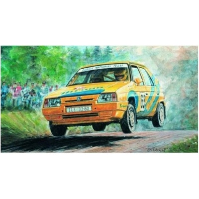 Směr Model Kliklak Škoda Favorit Rallye 96 13 5x6 7cm v krabici 25x14 5x4 5cm 1:28