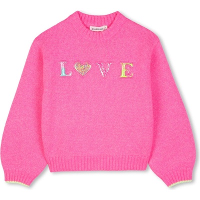 Billieblush svetr Love neonově růžový
