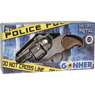 Gonher kovový policajný revolver 12 nábojov 123 6