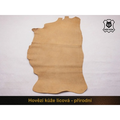 Hovězí kůže přírodní 1,6 mm - lícová Plocha kůže: A2 (420 x 594 mm), Velikost: Část kůže