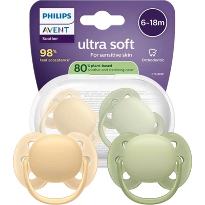 Philips Avent Ultrasoft 2 ks + sterilizační box dívčí fialová