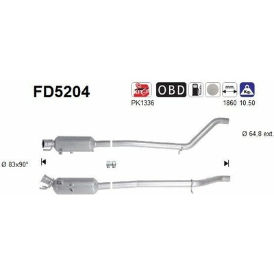 Filtr sazových částic, výfukový systém AS FD5204