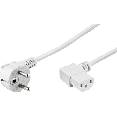 goobay Kabel síťový, CEE 7/7(M) - IEC320 C13, 90°, 5m, bílý (93120) - 19.92.0051