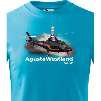 Dětské tričko AgustaWestland AW109 Světlá tyrkysováCanvas Dětské tričko Bezvatriko.cz 3236