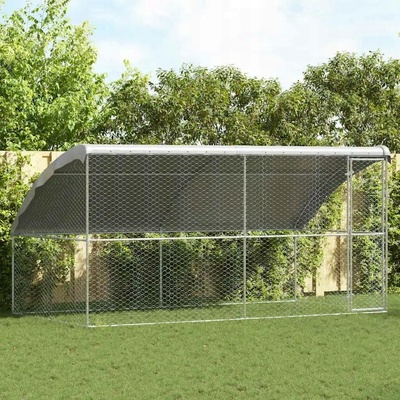 VidaXL Kotec kovová střední pes 400 x 400 x 200 cm – Zboží Dáma