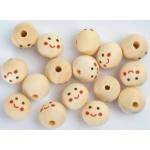 Fandy Wooden beads 20 mm - Faces (6pcs)