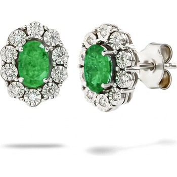 Blink-Blink napichovacie diamantové náušnice so Smaragdom 3178BDSG