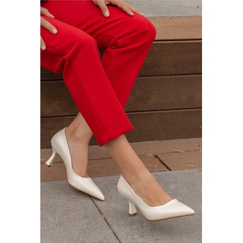 Moda Trend Дамски елегантни обувки с ток - Бели #363035 (363035_Бяло)