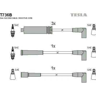Sada zapaľovacích káblov TESLA T736B