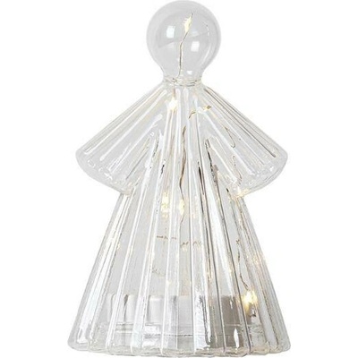 SIRIUS LED světelný anděl skleněný čirý,15 cm