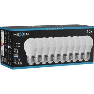 Mexen Nova 10x LED крушка E27, G45, 7W, Студена - 6500K, 735 lm - L101-E27-0765-01x10 (L101-E27-0765-01x10)