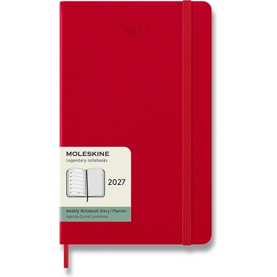 Moleskine A5 týdenní 2027 červený