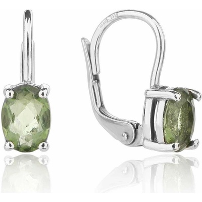 Jan Kos jewellery stříbrné náušnice s vltavínem 32106277