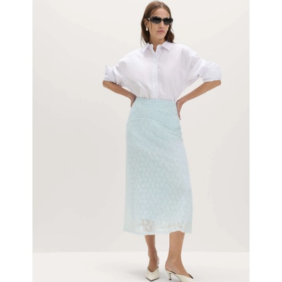Marks & Spencer Миди пола с А-силует, дантела и висок дял на памук Marks & Spencer синя Marks & Spencer | Sin | ЖЕНИ | 12 REG
