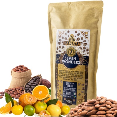 Kafista Káva Seven Wonders Espresso Směs 70% Arabica 30% Robusta Fairtrade zrnková 1 kg