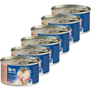 Brit Premium Котешка храна с пиле и ориз 6 x 200 г