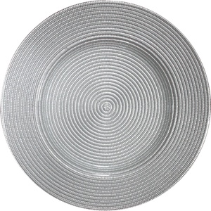 LAV HORECANO-WICKED-Подложна чиния стъкло Ø32cm SILVER/CIRCLES (HC-59232)(1Y33010) (0159232)