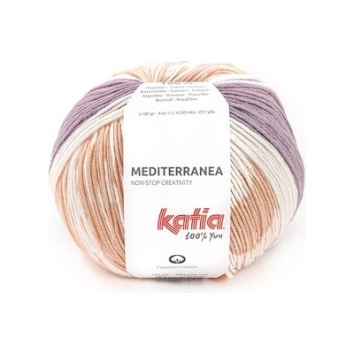 MEDITERRANEA Katia Farby MEDITERRANEA: 300 čučoriedková-srnčia hnedá-oranžová