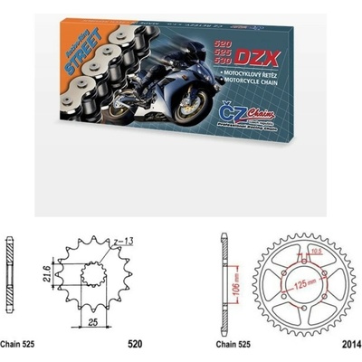 ČZ Řetězová sada Triumph 675 Street Triple 08-16