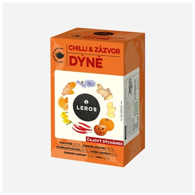 Leros Čajový Dýchánek bylinný čaj Chilli & Zázvor 20 sáčků