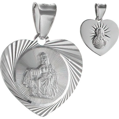 Argento Stříbrný přívěsek Škapulíř srdíčko 85380