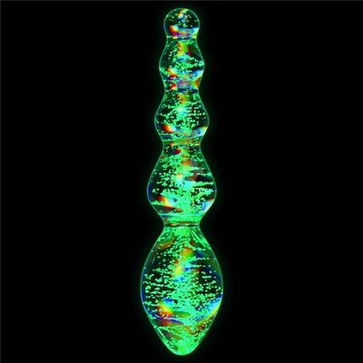 LoveToy Glow-in-the-dark Twilight Gleam Glass Dildo Tantalizing Orbs