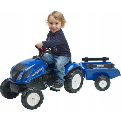 FALK Šlapací traktor New Holland T6 s vlečkou modrý FA 3080AB
