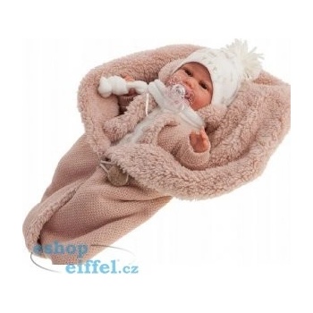 Antonio Juan Realistické miminko holčička Clara v huňatém pytli