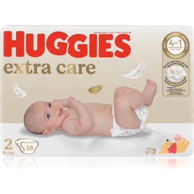 Huggies Extra Care Size 2 еднократни пелени 3-6 kg 58 бр