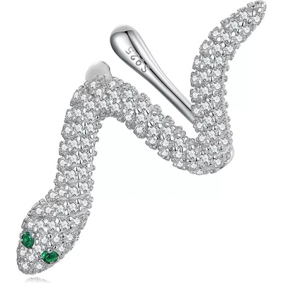 Linda's Jewelry strieborná záušnica Zirkónový Had IN445