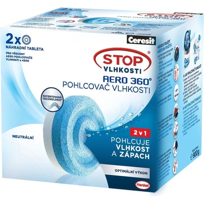 Ceresit Stop vlhkosti Aero 360° náhradní tablety 2 x 450 g Neutral – Zbozi.Blesk.cz