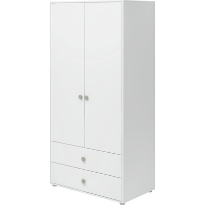 Flexa Roomie 101 cm dvojdveřová 2 zásuvky bílá / zelenkavá