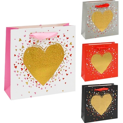 Darčeková taška Heart 14,5 x 6 x 15 cm (mix /cena 1ks)