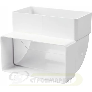 Image 1 of VENTS КОЛЯНО ЗА ПЛОСЪК ВЪЗДУХОВОД 8282 60х204 ВЕРТИКАЛНО ПВЦ (8282)