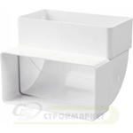 VENTS КОЛЯНО ЗА ПЛОСЪК ВЪЗДУХОВОД 8282 60х204 ВЕРТИКАЛНО ПВЦ (8282)