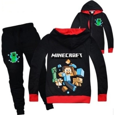 Tepláková souprava Minecraft mikina černá s kapucí + tepláky