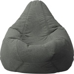 Pufrelax Пуф круша, 220л. , Nirvana Hobbit - Smoke Grey, Перящ се калъф, Пълнеж от полистиролни перли, Гама Premium